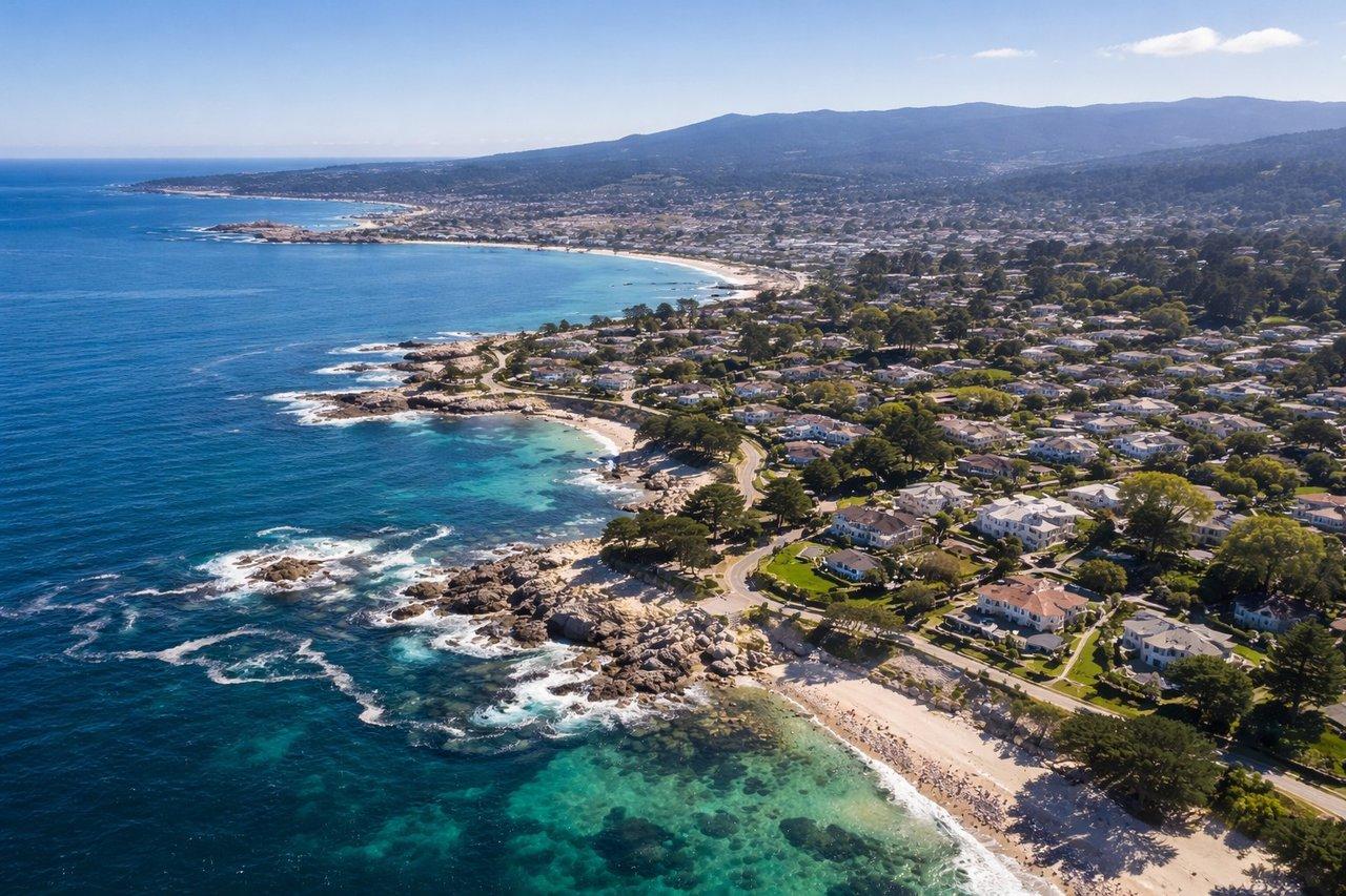 Coastal residential scenery along Monterey Bay, California